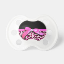 Gráfico del arco de la cinta del estampado leopard chupetes de bebe