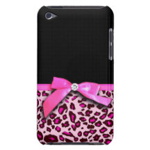 Gráfico del arco de la cinta del estampado leopard iPod touch cárcasa