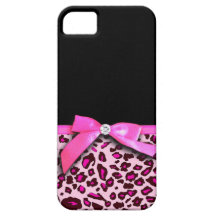 Gráfico del arco de la cinta del estampado leopard iPhone 5 Case-Mate protector