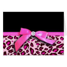 Gráfico del arco de la cinta del estampado leopard tarjetón