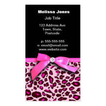 Gráfico del arco de la cinta del estampado leopard tarjetas de negocios