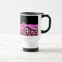 Gráfico del arco de la cinta del estampado leopard tazas de café