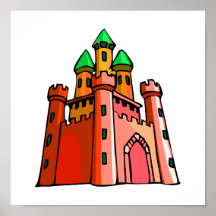 Gráfico del castillo de la perspectiva posters