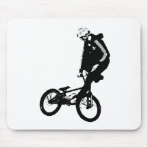 Gráfico del jinete de BMX en ROJO Tapete De Ratón