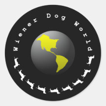 Gráfico del mundo del perro de la salchicha de Fra Etiqueta