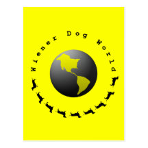 Gráfico del mundo del perro de la salchicha de Fra Tarjeta Postal