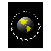 Gráfico del mundo del perro de la salchicha de Fra Postal