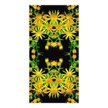 Gráfico floral amarillo tarjeta personal con foto