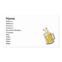 gráfico retro de la cerveza del estilo plantilla de tarjeta de negocio