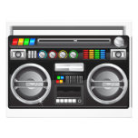 gráfico retro del arenador del ghetto del boombox comunicado