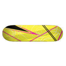 Gráfico rosado y amarillo tabla de patinar