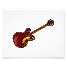 Gráfico simple semi hueco de Borgoña de la guitarr Foto