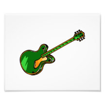 Gráfico verde simple semi hueco de la guitarra foto