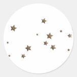 GRÁFICOS TRIDIMENSIONALES METÁLICOS DE LAS ESTRELL PEGATINA REDONDA