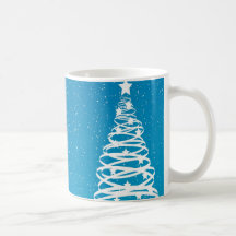 Grafismo azul para No�l - Taza