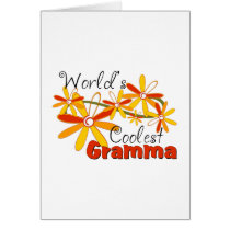 Gramma más fresco del mundo floral tarjetas