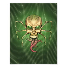 Gran arte extranjero de Lovecraftian del cráneo de Fotos