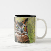 Gran búho de cuernos (virginianus del bubón) tazas de café