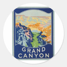 Gran Cañón - viaje del vintage Pegatinas Redondas