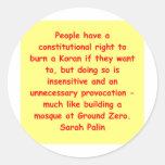 gran cita de Sarah Palin Pegatina