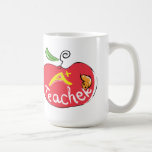 gran manzana del profesor con la taza del gusano