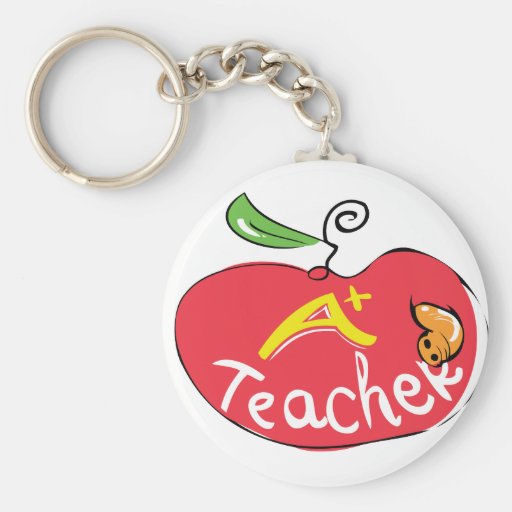 gran manzana del profesor con llavero del gusano