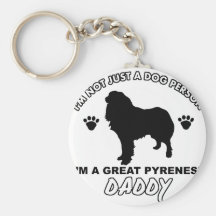 Gran papá pyrenese del perro llavero personalizado