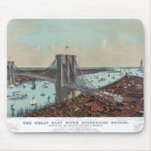 Gran puente colgante de East River Alfombrillas De Ratones