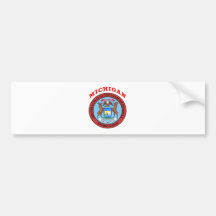 Gran sello del estado Michigan Pegatina De Parachoque