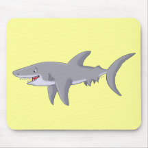 Gran tiburón blanco del dibujo animado tapete de ratones