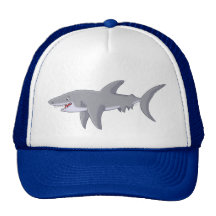 Gran tiburón blanco del dibujo animado gorra