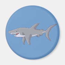 Gran tiburón blanco del dibujo animado imán