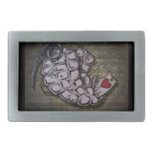 Granada del corazón hebillas cinturón rectangulares