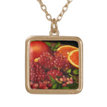 Granada, naranja y menta collares