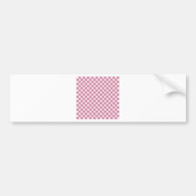 Grande a cuadros - cordón rosado y Puce Pegatina De Parachoque