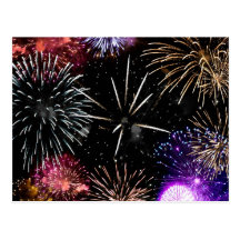 Grande final de los fuegos artificiales tarjeta postal