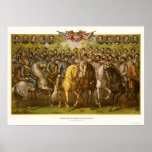 Grandes generales 1865 de la unión y del confedera impresiones