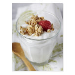 Granola, avena, tostada, fruta, baya, frambuesa, postales