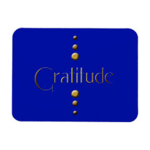Gratitud del bloque del oro de 3 puntos y fondo az imán rectangular