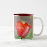 Gratitud floral del tulipán rojo tazas de café
