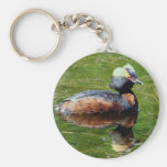 Grebe de cuernos llaveros personalizados
