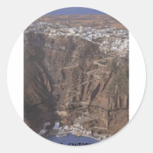 Grecia Santorini (St.K) Etiqueta Redonda