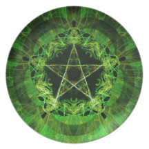 Green Pentacle Plato De Comida