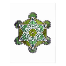 GreenMetatronCube Tarjeta Postal