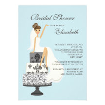 Gris azul de la novia de la invitación nupcial tri