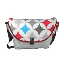 Gris azul rojo de la diversión geométrica moderna bolsa de mensajería