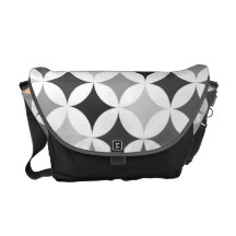 Gris blanco negro retro geométrico moderno bolsa messenger