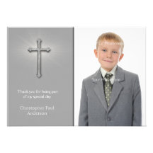 Gris con la cruz, tarjeta religiosa de la foto anuncios personalizados