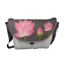 Gris de pizarra moderno de loto blanco del flor ro bolsas messenger