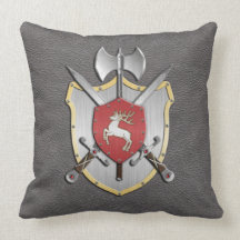 Gris del macho del escudo de la batalla almohadas